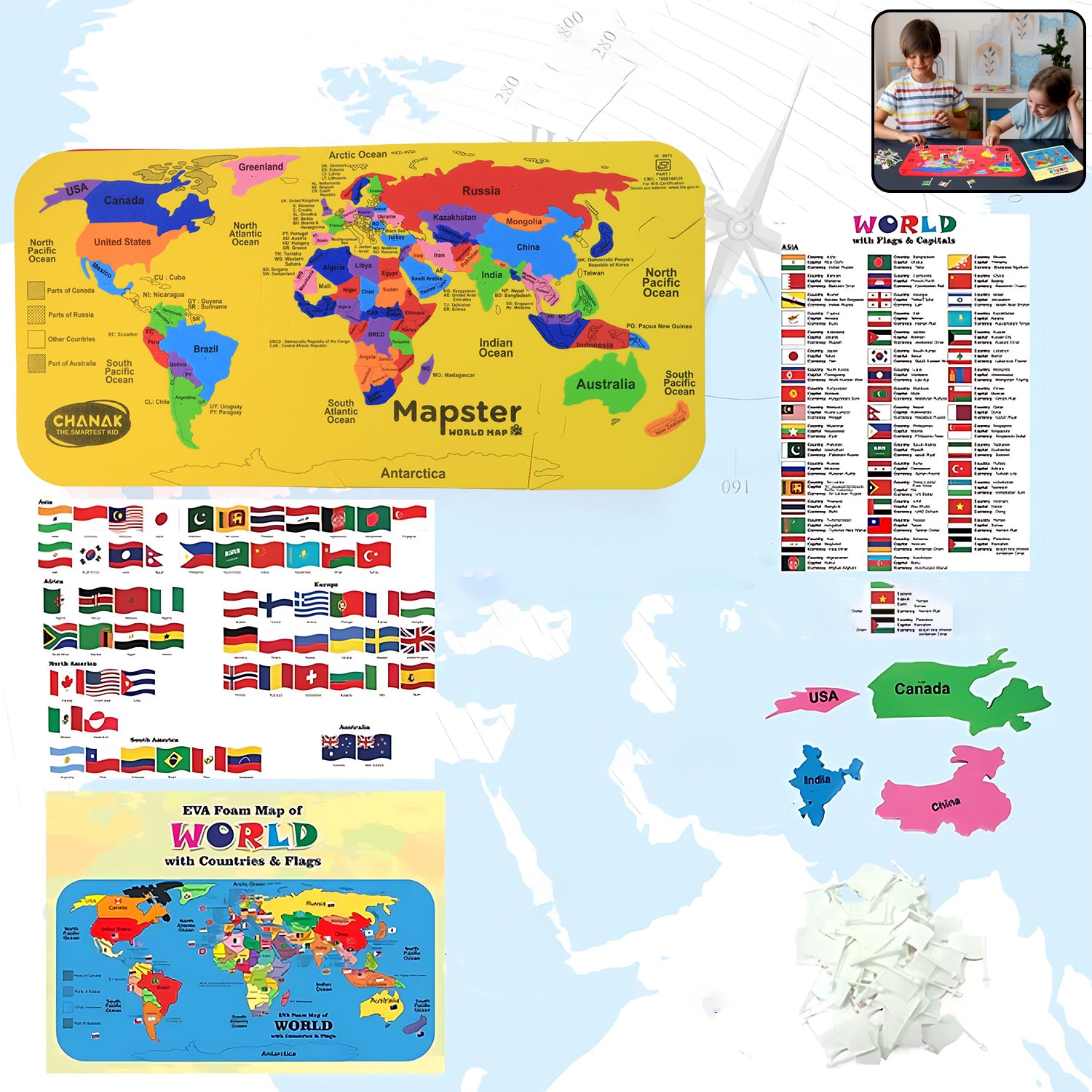 Aditi Mapster World Map Eva Foam Puzzle Set Aditi Mapster World Map Eva Foam Puzzle Set
